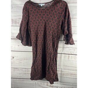 Escapada Living Tunic Top Womens Small Rayon Bold print Round neck Beach